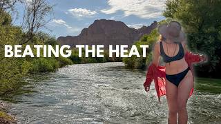 How I survive summer in Phoenix, Arizona | Salt River, gardening & lakeside camping