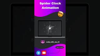 🕷️ Spider Clock Animation | HTML CSS JS Animation | Mind Blowing Coding Project 😱 #Shorts