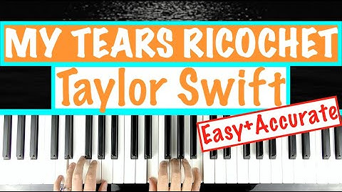 How to play MY TEARS RICOCHET - Taylor Swift Easy Piano Chords Tutorial
