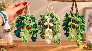 🌿 So Easy! 😍 Crochet Hanging Plant Basket | Cute DIY Home Decor