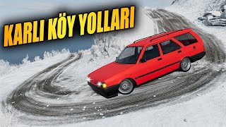 DEDEMİN TOFAŞ KARTAL İLE KARLI KÖY YOLLARINA DALDIM // BeamNG.drive / Diy Arduino steering wheel set