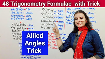 Trigonometric functions of allied angles| Allied Angles Trick Trigonometry/Trigonometry Angle Trick