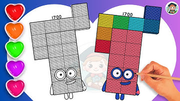 How To Draw Numberblock 1700 Coloring🌈 - Learn to draw Numberblock 1700 Coloring for kids