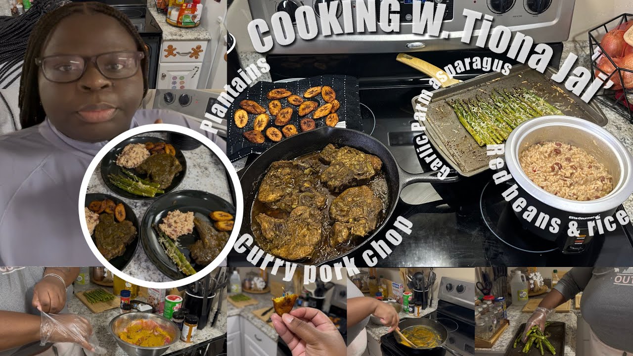 Повар У. Тиона Джай | Нежнейшие свиные отбивные в карри, спаржа с чесноком и пармезаном, бананы и...