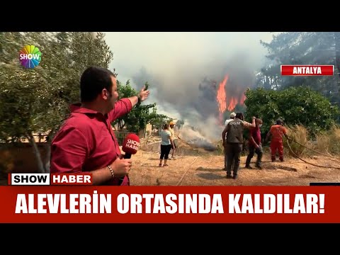 Alevlerin ortasında kaldılar!