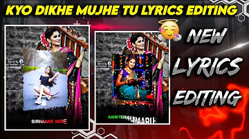kyu dikhe mujhe tu alight motion video editing| Lyrics Lofi Remix Status Video Editing Alight Motion