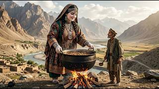 Living in Afghanistan | Primitive Survival &amp; Giantess Wife Traditional Mountain Cooking
