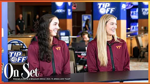 WBB: Elizabeth Kitley and Georgia Amoore on set at ACC Tipoff