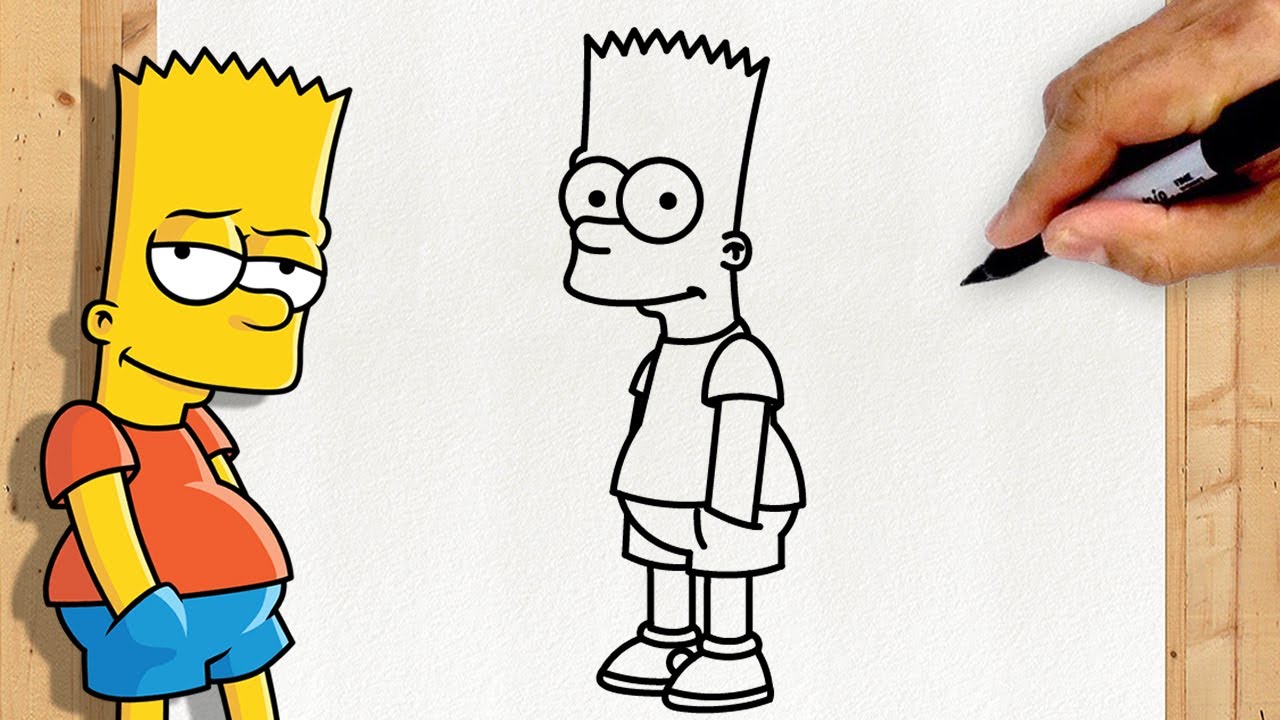 Vamos começar a desenhar o Bart Simpson! Primeiro vamos traçar um retâ