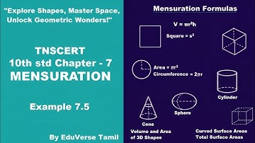 TN 10th std Mathematics Chapter 7 Mensuration Example 7.5 #EduVerseTamil