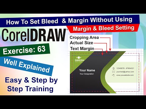 How to set Bleed & Margin without  Using Default Setting in Corel Draw Exercise No. 63 | YN Tutor