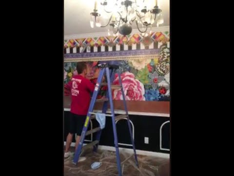 Hanging Bright Fun Melli Mello Wallpaper in my Home Office - YouTube