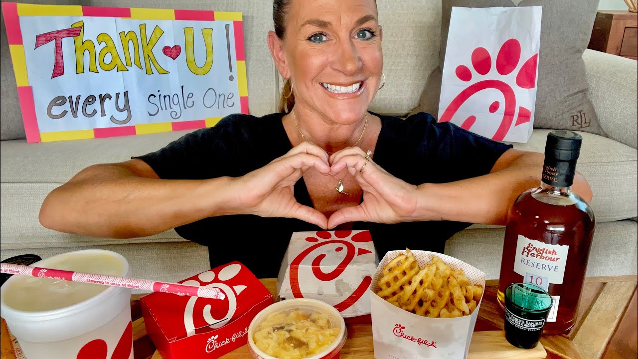 1000 Subscribers celebration Mukbang! Chick-Fil-A ASMR eating video ❤️