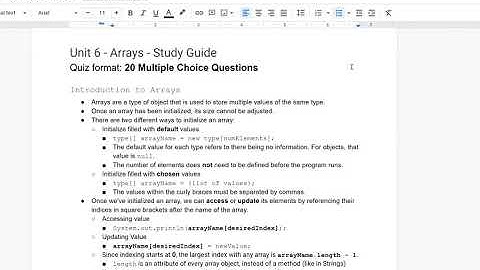 AP CS A Unit 6 Review