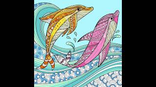 ColorTheWorld | Color by Number nr. 66 - Dolphins #relaxingart #colorbynumber #fyp #dolphin