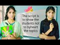 The script, which shows that students should not memorize the topics but understand them