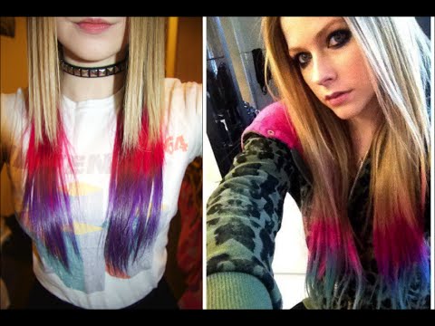 Avril Lavigne Inspired How To Dip Dye Hair Pink Purple Tutorial