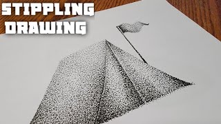 Stippling Drawing #58 - How to Draw a Camping Tent Using Dots| Pencil Drawing | Stippling Art screenshot 4