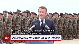 Klaus Iohannis s-a întâlnit cu Emmanuel Macron la Baza Kogălniceanu