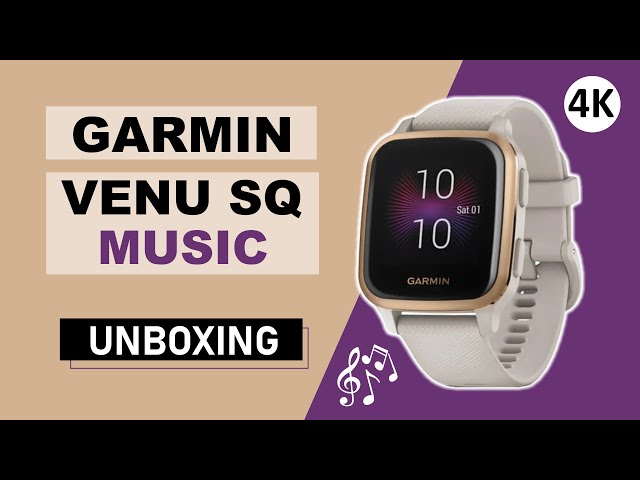Garmin Venu Sq Music Rose Gold Bezel/Light Sand Case Unboxing 4K