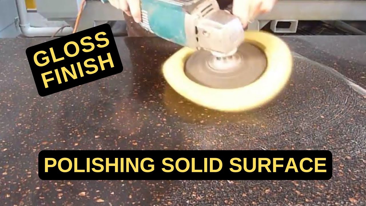 How To Polish Solid Surface Countertops Gloss Finish Youtube