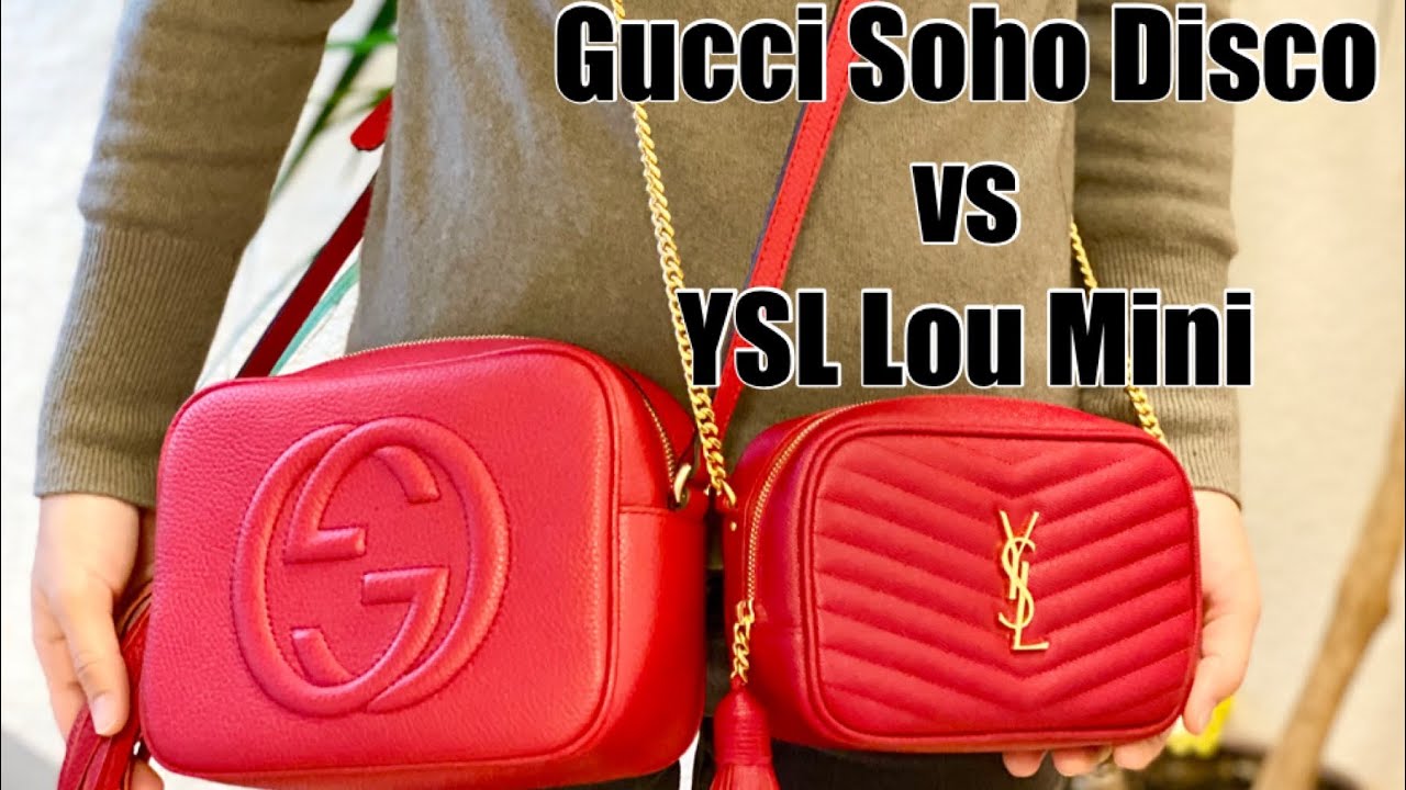 ysl lou camera bag vs gucci disco bag