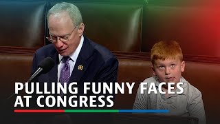 Congressman's son pulls funny faces during House speech on Trump | ABS-CBN News