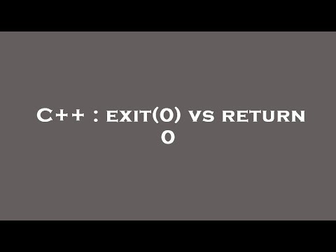 C++ : exit(0) vs return 0
