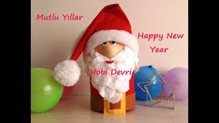 Diy Easy Santa Claus With Plastic Bottle,Recycled Bottles,Making Basket- Plastik Şişeden Noel Baba