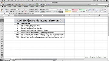 Microsoft Excel Tutorial: DATEDIF Function
