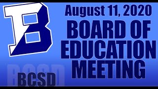 Board  of Education Meeting August 11, 2020