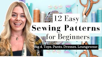 12 Easy Sewing Patterns that are ✨Perfect✨ to TEACH YOURSELF TO SEW! #beginnersewing #sewingpatterns
