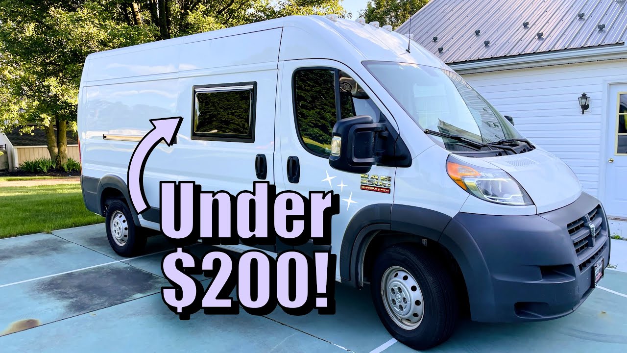 VAN BUILD SERIES 4 | Installing an acrylic awning window in our ProMaster with NO INSTRUCTIONS