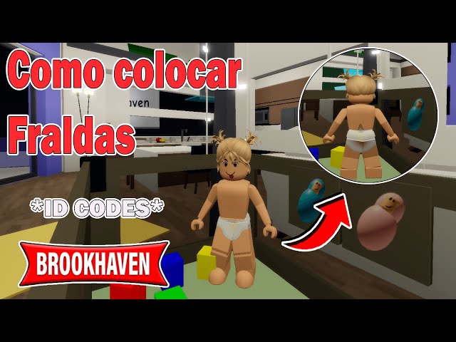 COMO COLOCAR FRALDA DE BEBÊ NO BROOKHAVEN RP - ID CODES BROOKHAVEN (ROBLOX)  