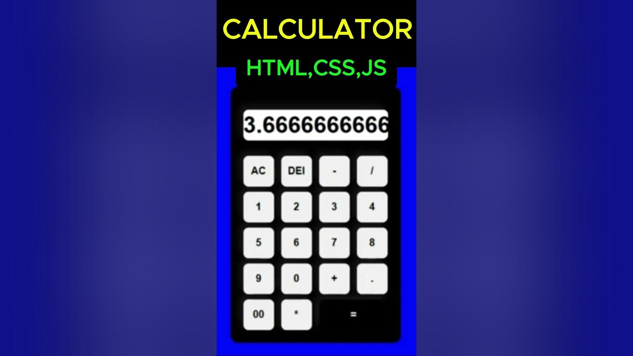 Create a Simple Calculator Using HTML, CSS, and JavaScript #short # ...