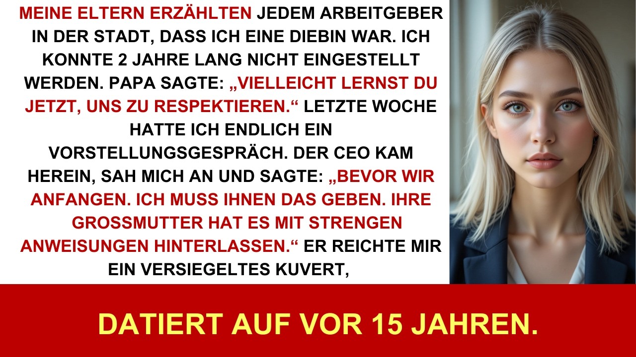 Meine Eltern nannten mich bei jedem Chef eine Diebin – doch Oma hatte längst für mich vorgesorgt.!!!