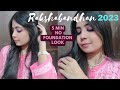 Rakshabandhan no foundation makeup for beginners 2023 soft shimmery pink eye makeup tutorial