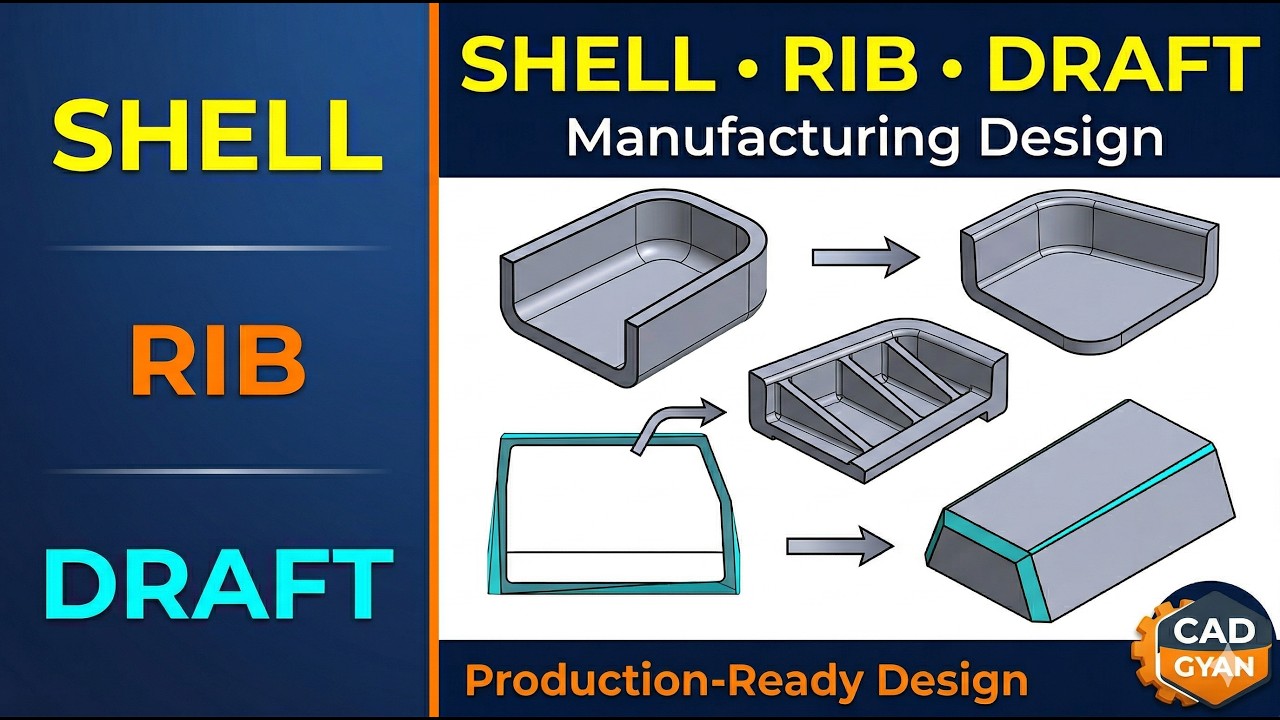 Shell, Rib & Draft Features Complete Guide | Manufacturing Design ...