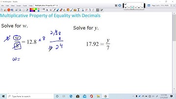 Multiplicative Property of Equality with Decimals
