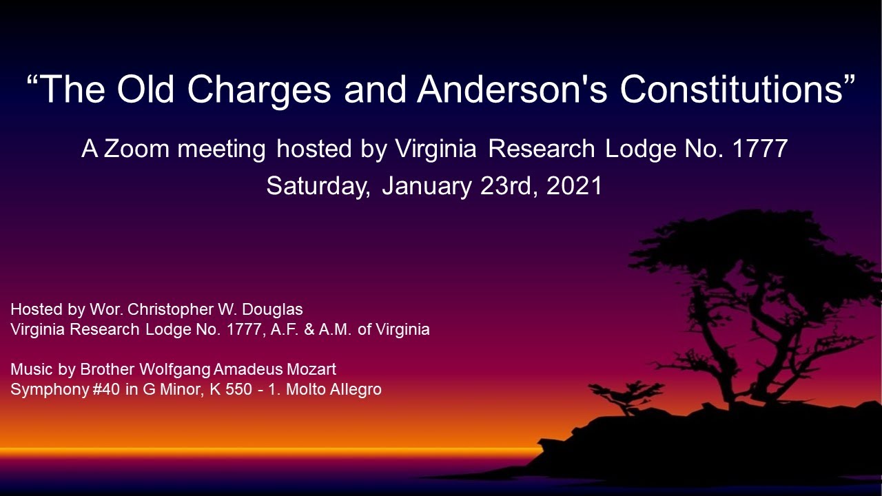 The Old Charges and Anderson's Constitutions