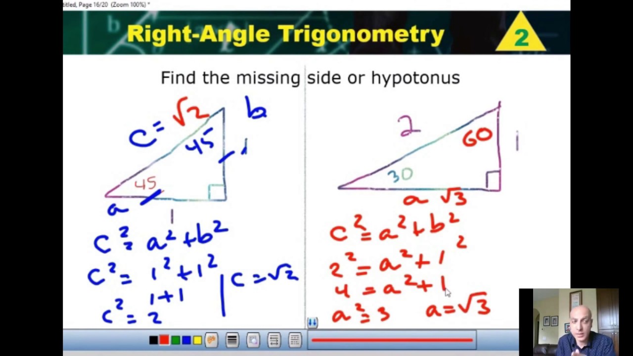 Special Right Triangles 306090 454590 Basics Easy