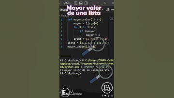 ✅Mayor valor de una lista con Python #python  #pythonespañol  #listas