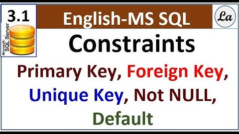 Sql Constraints | Constraints in Sql
