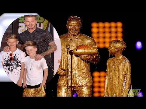 David Beckham is Covered With Golden Slime - #1 2014 Nickelodeon Kids' Choice Sports Awards