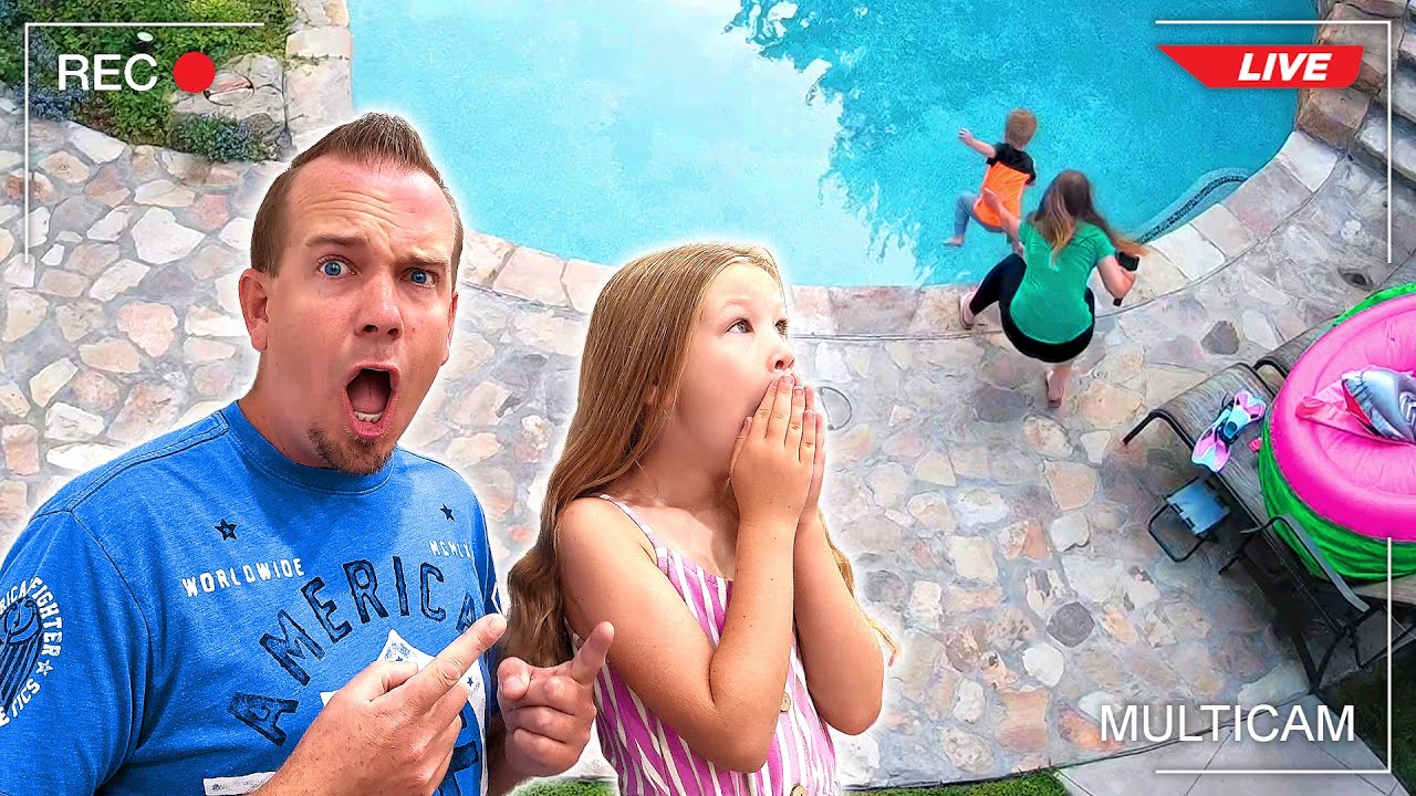 Mom Catches Baby Jumping Into Pool Caught On Camera 