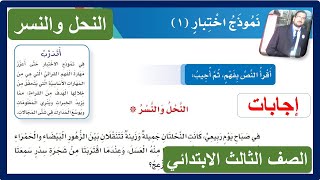 حل نموذج اختبار 1 ( النحل والنسر ) الصف الثالث الابتدائي لغتي الفصل الدراسي الأول