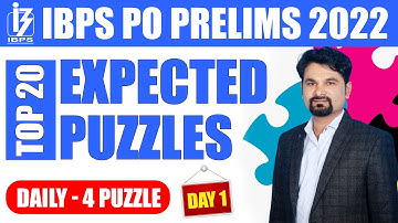 IBPS PO Prelims 2022 | Top 20 Expected Puzzles | Day 1 | Reasoning By Radhey Sir