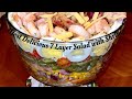 Awesome 7 Layer Salad with Bacon and Shrimp