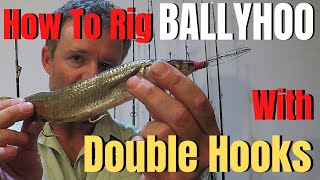 Double hook ballyhoo rig for wahoo!! Running 2 hooks help eliminate th