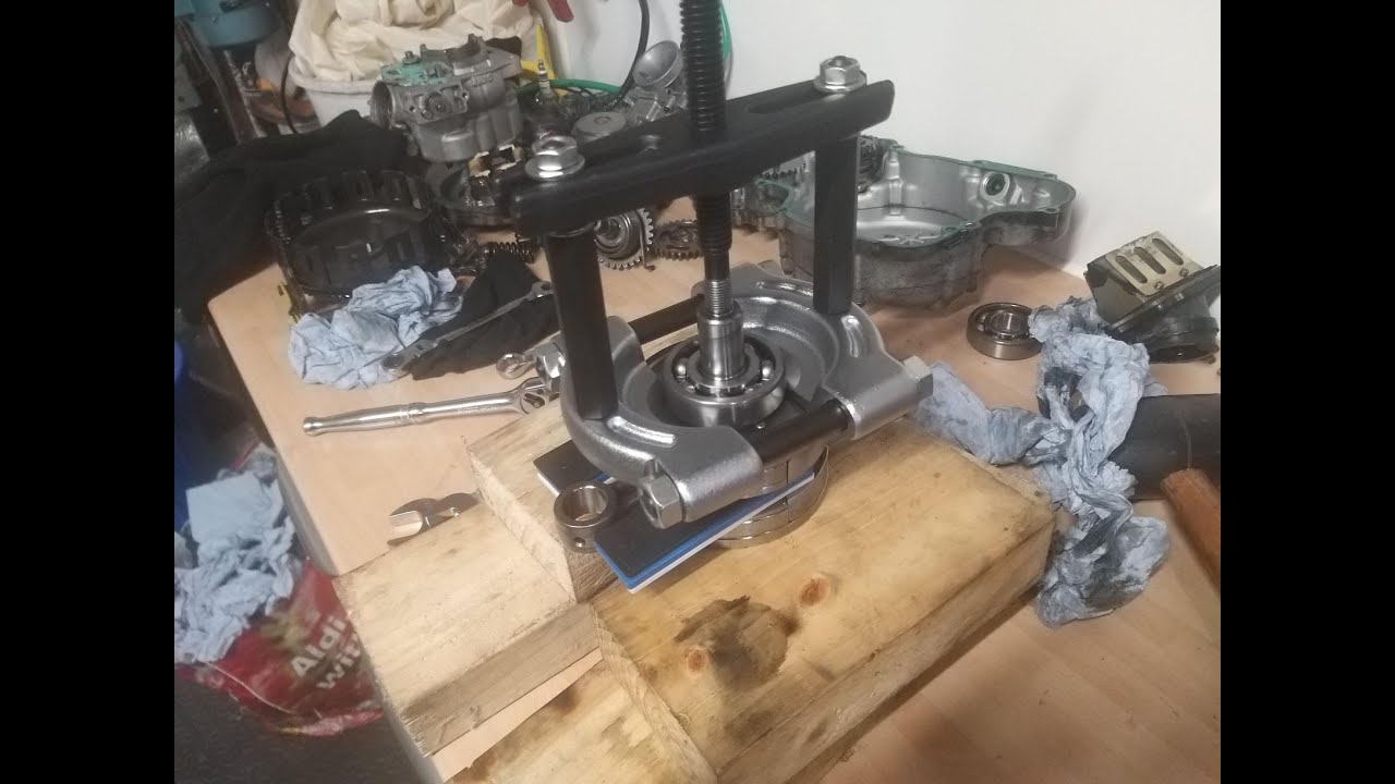 How to remove a bearing off a 2 stroke crank. YouTube
